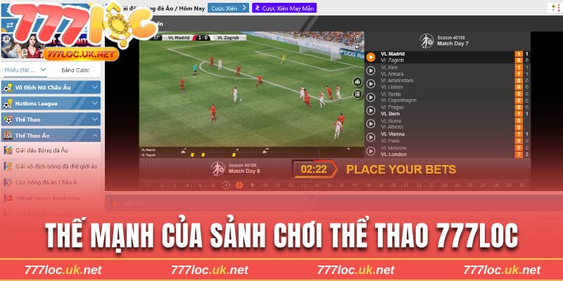 Các thế mạnh của sảnh chơi thể thao 777loc