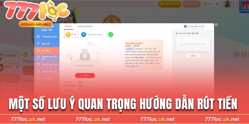 Hướng dẫn rút tiền cùng một số lưu ý quan trọng