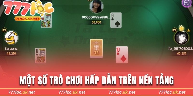 Một số trò chơi bài hấp dẫn trên nền tảng